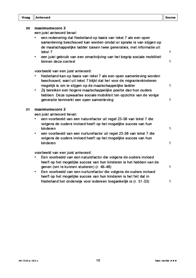 Correctievoorschrift examen HAVO maatschappijwetenschappen 2019, tijdvak 2. Pagina 15