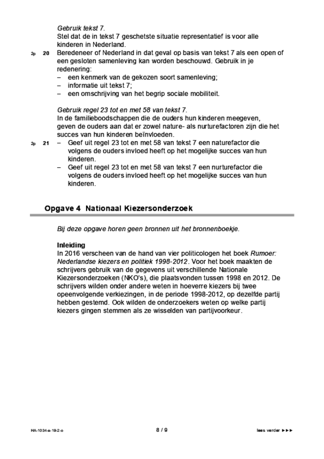 Opgaven examen HAVO maatschappijwetenschappen 2019, tijdvak 2. Pagina 8