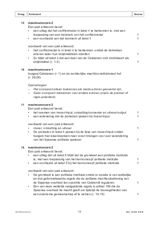 Correctievoorschrift examen HAVO maatschappijwetenschappen 2022, tijdvak 2. Pagina 13