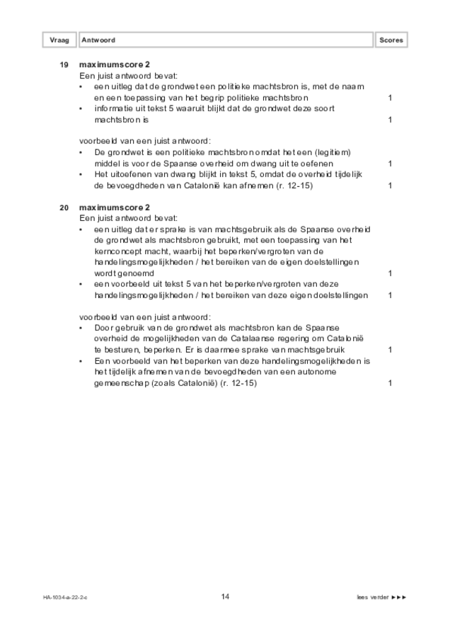 Correctievoorschrift examen HAVO maatschappijwetenschappen 2022, tijdvak 2. Pagina 14