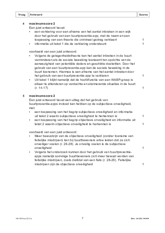 Correctievoorschrift examen HAVO maatschappijwetenschappen 2022, tijdvak 2. Pagina 7