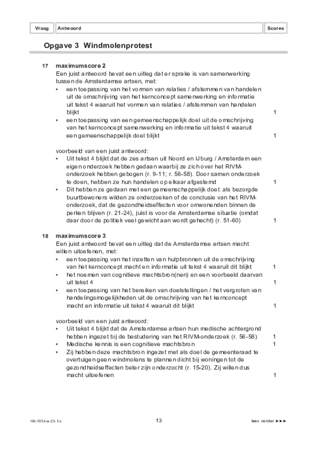 Correctievoorschrift examen HAVO maatschappijwetenschappen 2023, tijdvak 1. Pagina 13