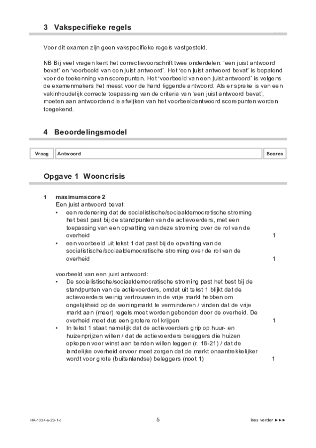 Correctievoorschrift examen HAVO maatschappijwetenschappen 2023, tijdvak 1. Pagina 5