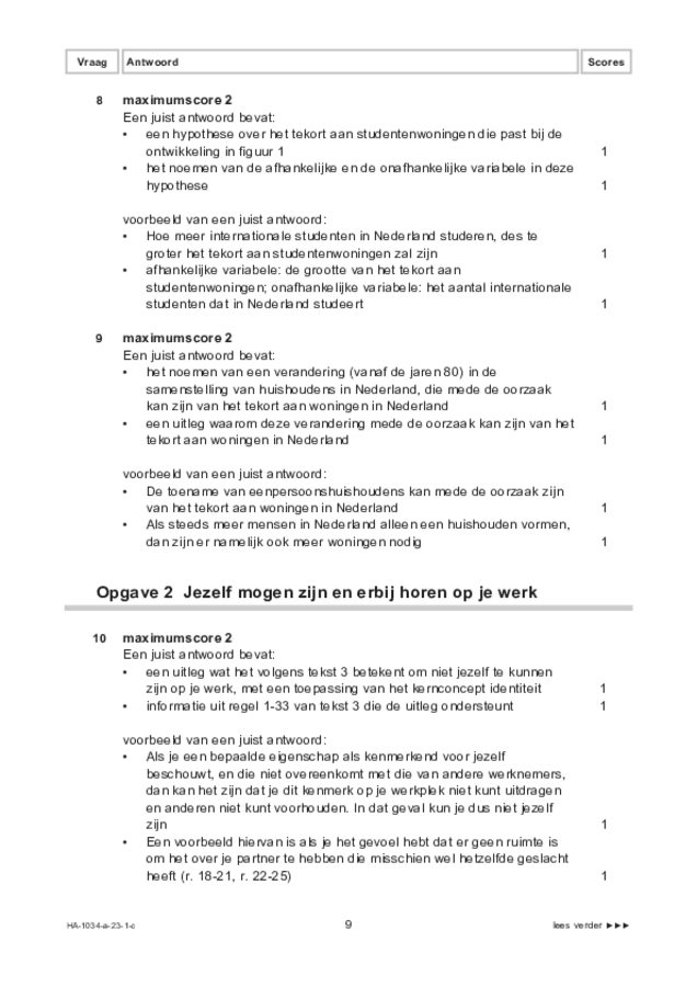 Correctievoorschrift examen HAVO maatschappijwetenschappen 2023, tijdvak 1. Pagina 9