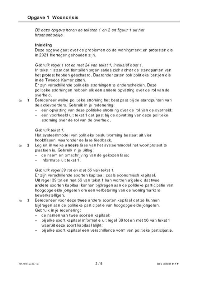 Opgaven examen HAVO maatschappijwetenschappen 2023, tijdvak 1. Pagina 2
