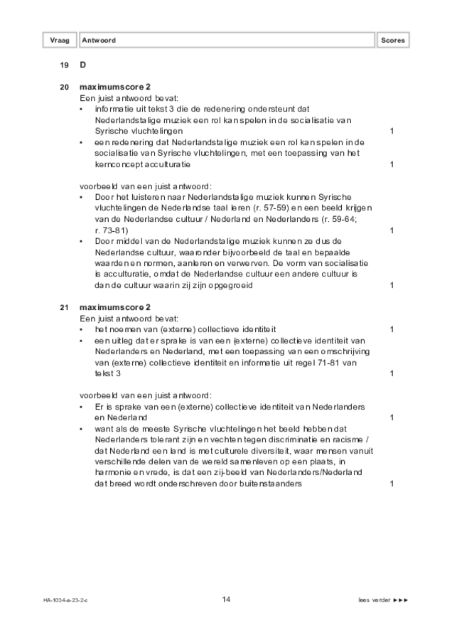 Correctievoorschrift examen HAVO maatschappijwetenschappen 2023, tijdvak 2. Pagina 14