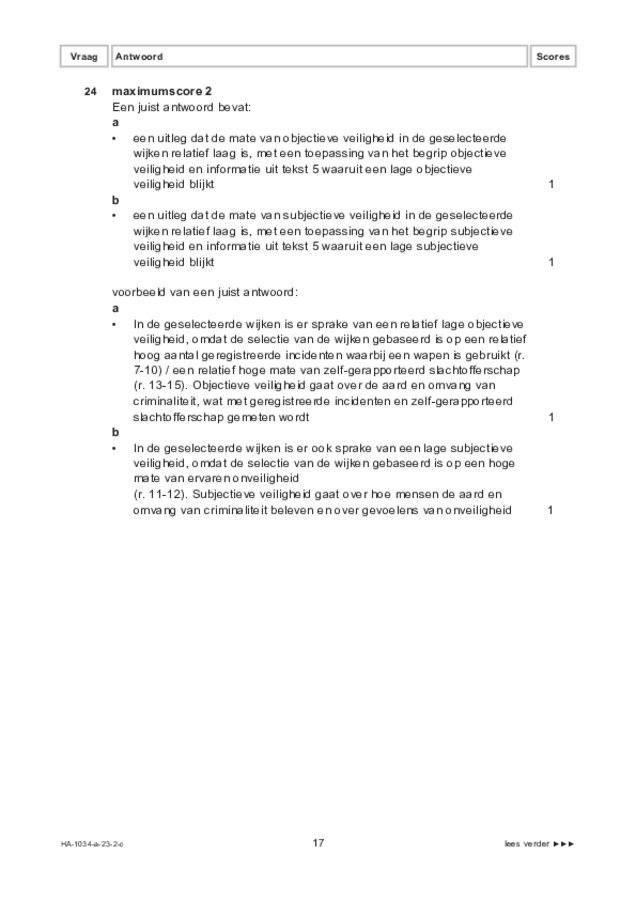 Correctievoorschrift examen HAVO maatschappijwetenschappen 2023, tijdvak 2. Pagina 17