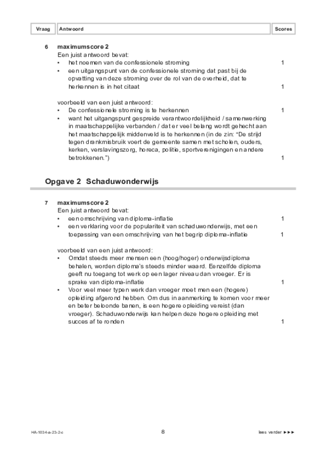 Correctievoorschrift examen HAVO maatschappijwetenschappen 2023, tijdvak 2. Pagina 8