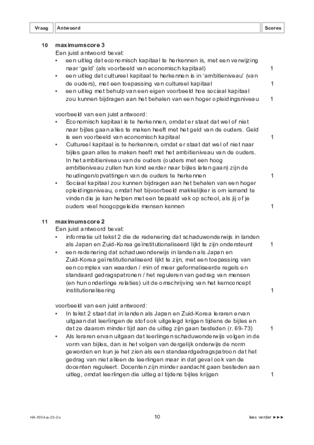 Correctievoorschrift examen HAVO maatschappijwetenschappen 2023, tijdvak 2. Pagina 10