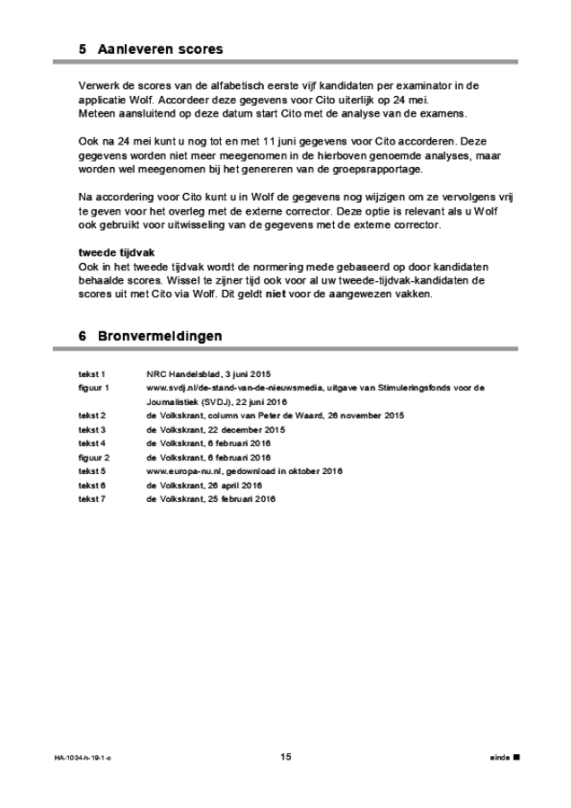 Correctievoorschrift examen HAVO maatschappijwetenschappen 2019, tijdvak 1. Pagina 15