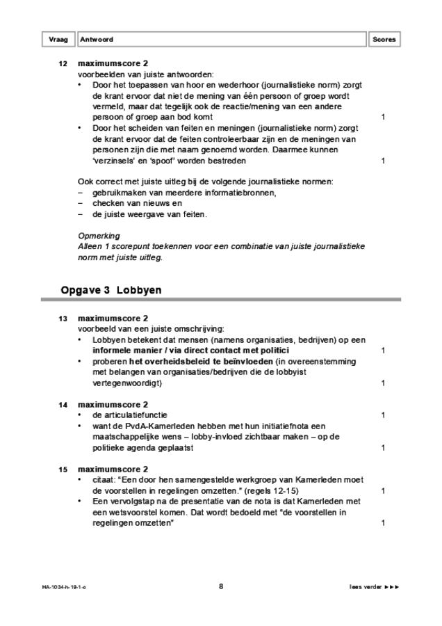 Correctievoorschrift examen HAVO maatschappijwetenschappen 2019, tijdvak 1. Pagina 8