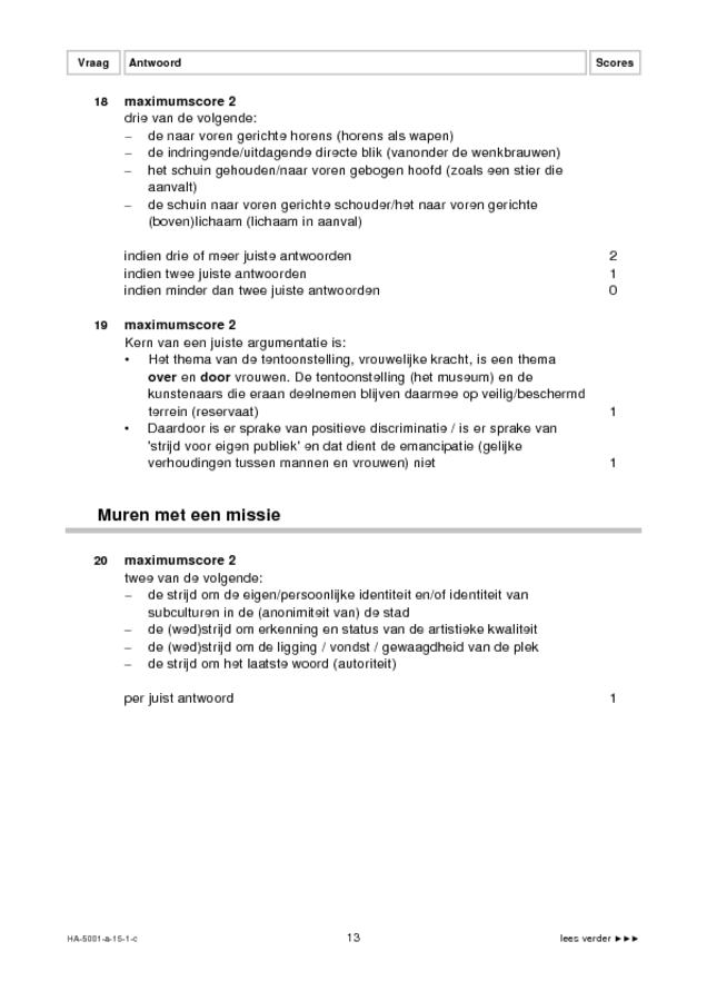 Correctievoorschrift examen HAVO tekenen, handenarbeid en textiele werkvormen 2015, tijdvak 1. Pagina 13