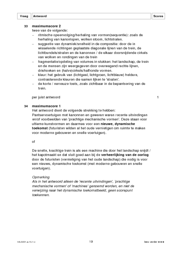 Correctievoorschrift examen HAVO tekenen, handenarbeid en textiele werkvormen 2015, tijdvak 1. Pagina 19