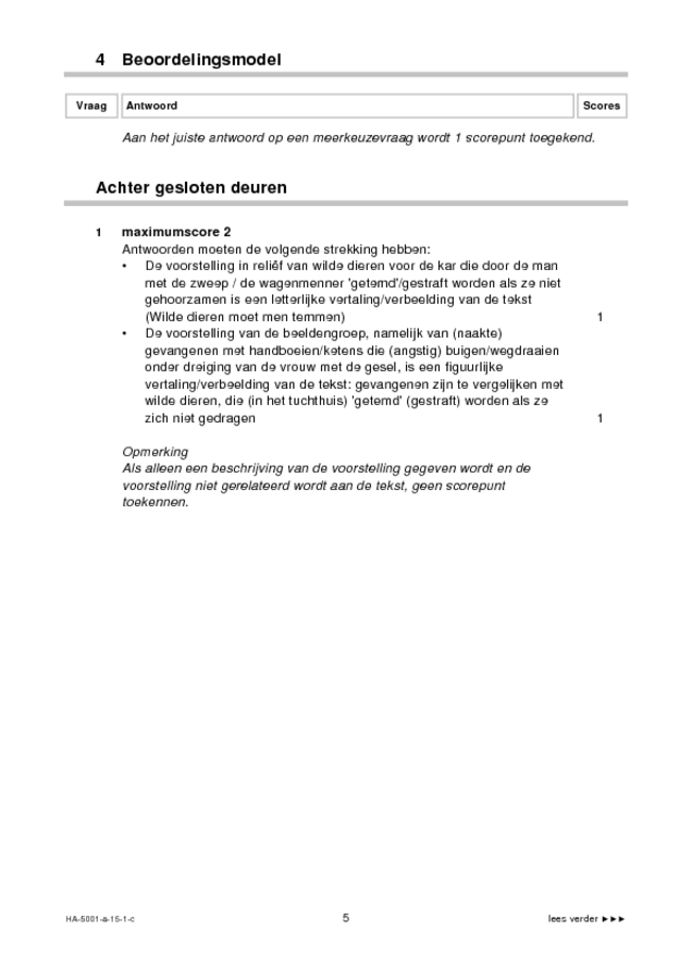 Correctievoorschrift examen HAVO tekenen, handenarbeid en textiele werkvormen 2015, tijdvak 1. Pagina 5