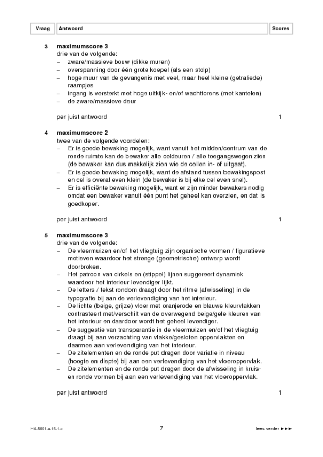 Correctievoorschrift examen HAVO tekenen, handenarbeid en textiele werkvormen 2015, tijdvak 1. Pagina 7