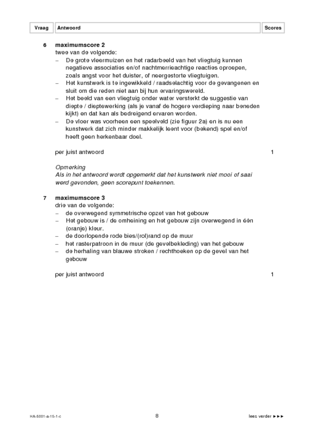 Correctievoorschrift examen HAVO tekenen, handenarbeid en textiele werkvormen 2015, tijdvak 1. Pagina 8