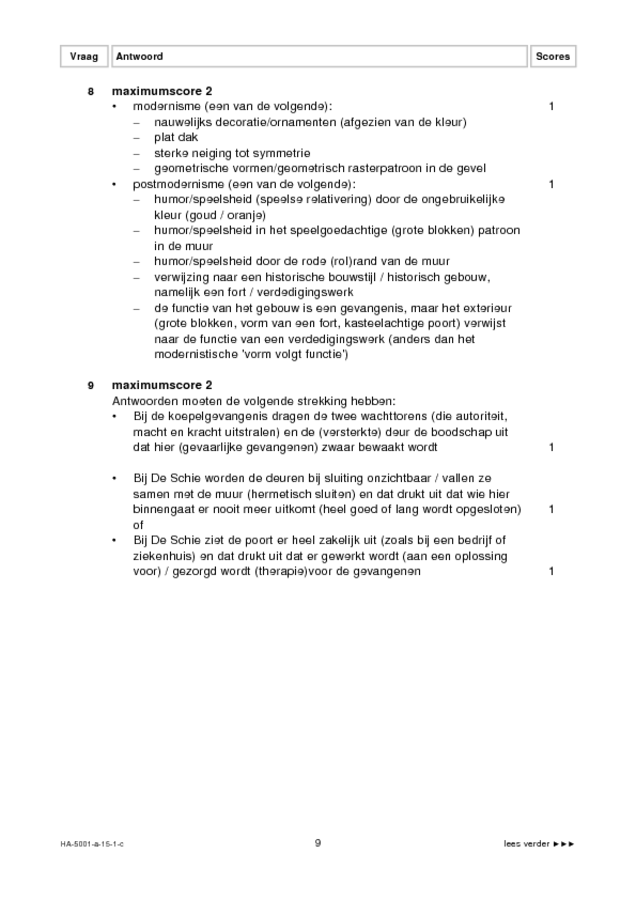 Correctievoorschrift examen HAVO tekenen, handenarbeid en textiele werkvormen 2015, tijdvak 1. Pagina 9