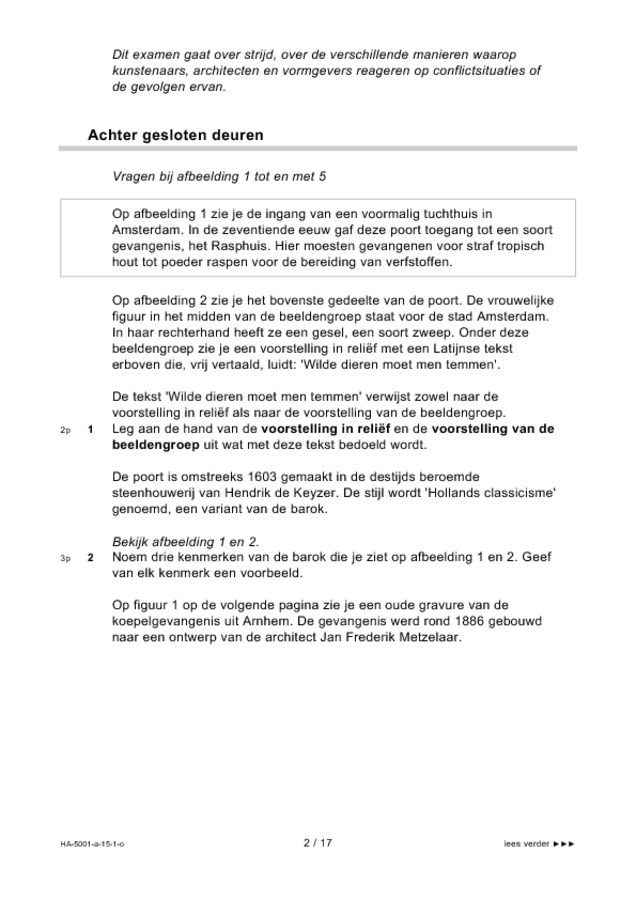 Opgaven examen HAVO tekenen, handenarbeid en textiele werkvormen 2015, tijdvak 1. Pagina 2