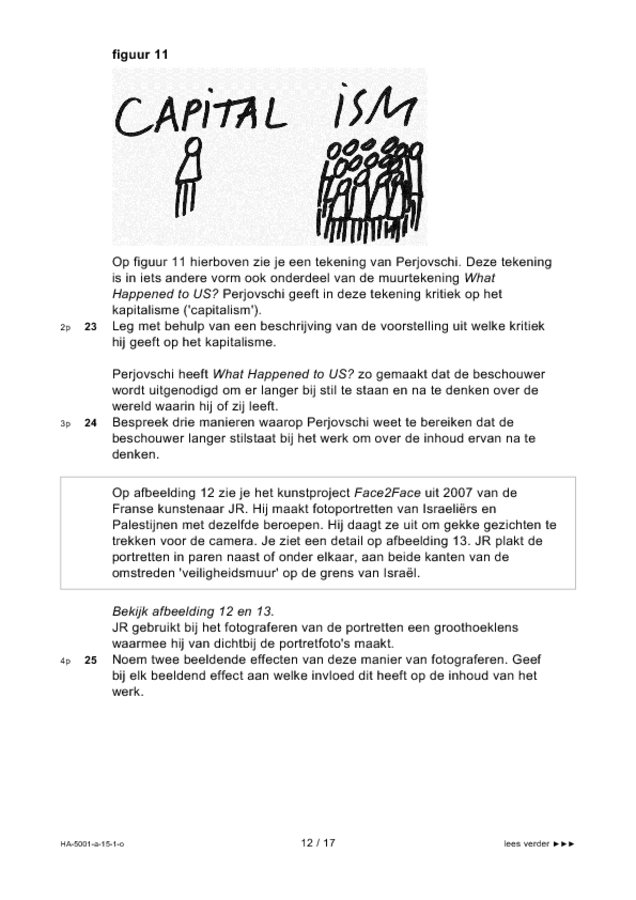 Opgaven examen HAVO tekenen, handenarbeid en textiele werkvormen 2015, tijdvak 1. Pagina 12