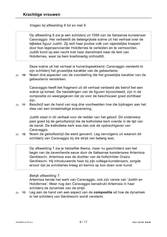 Opgaven examen HAVO tekenen, handenarbeid en textiele werkvormen 2015, tijdvak 1. Pagina 6