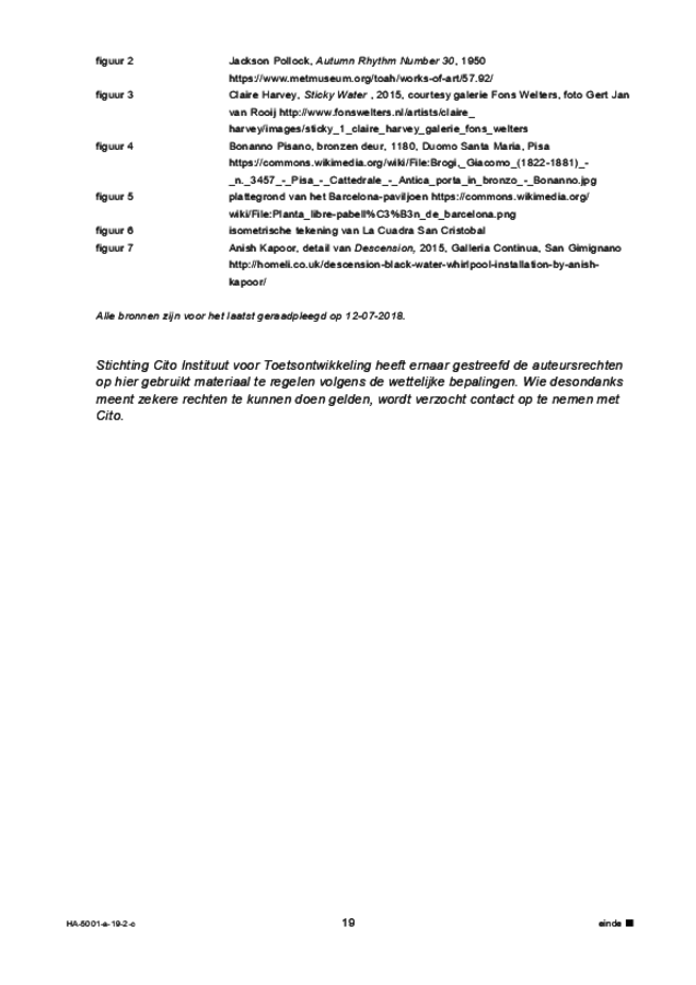 Correctievoorschrift examen HAVO tekenen, handenarbeid en textiele werkvormen 2019, tijdvak 2. Pagina 19