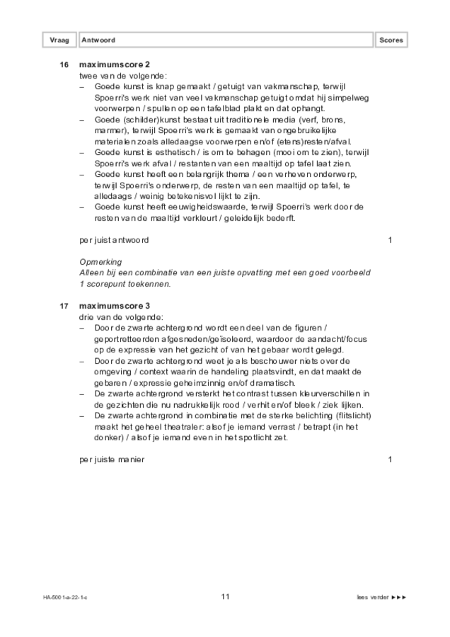 Correctievoorschrift examen HAVO tekenen, handenarbeid en textiele werkvormen 2022, tijdvak 1. Pagina 11