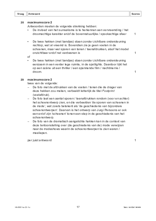 Correctievoorschrift examen HAVO tekenen, handenarbeid en textiele werkvormen 2022, tijdvak 1. Pagina 17