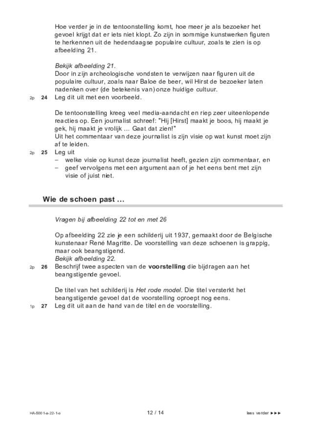 Opgaven examen HAVO tekenen, handenarbeid en textiele werkvormen 2022, tijdvak 1. Pagina 12