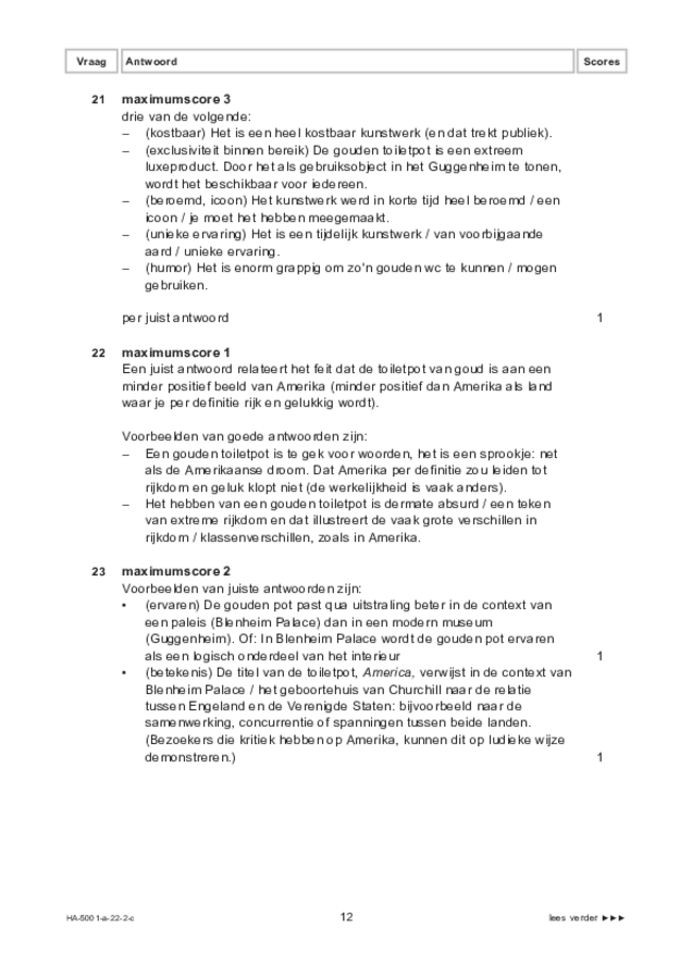 Correctievoorschrift examen HAVO tekenen, handenarbeid en textiele werkvormen 2022, tijdvak 2. Pagina 12