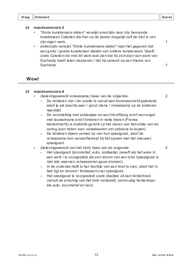 Correctievoorschrift examen HAVO tekenen, handenarbeid en textiele werkvormen 2022, tijdvak 2. Pagina 13