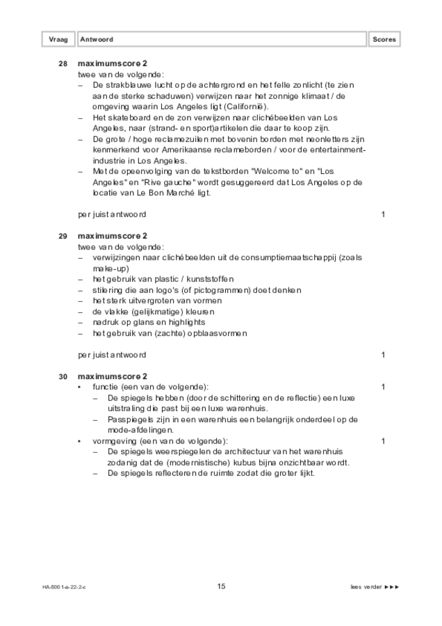 Correctievoorschrift examen HAVO tekenen, handenarbeid en textiele werkvormen 2022, tijdvak 2. Pagina 15