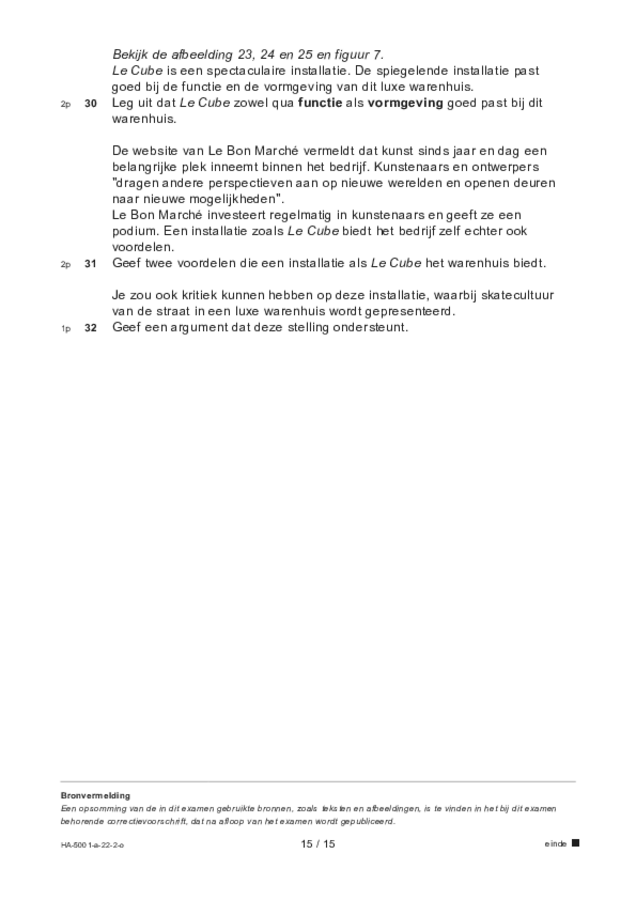 Opgaven examen HAVO tekenen, handenarbeid en textiele werkvormen 2022, tijdvak 2. Pagina 15