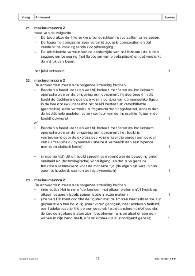 Correctievoorschrift examen HAVO tekenen, handenarbeid en textiele werkvormen 2022, tijdvak 3. Pagina 12