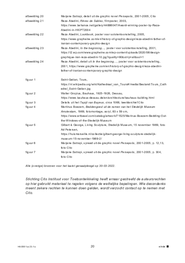 Correctievoorschrift examen HAVO tekenen, handenarbeid en textiele werkvormen 2023, tijdvak 1. Pagina 20