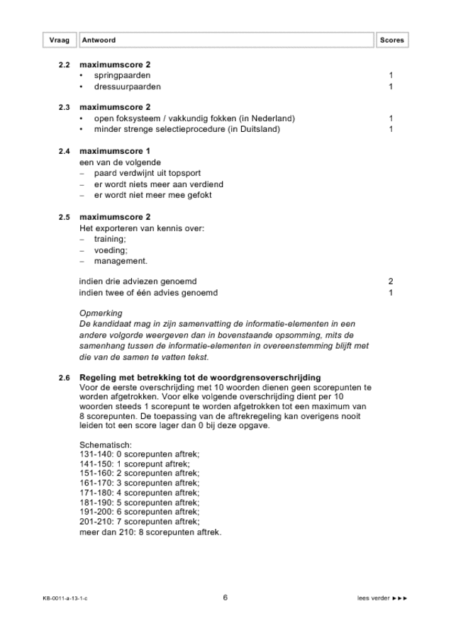 Correctievoorschrift examen VMBO KB Nederlands 2013, tijdvak 1. Pagina 6