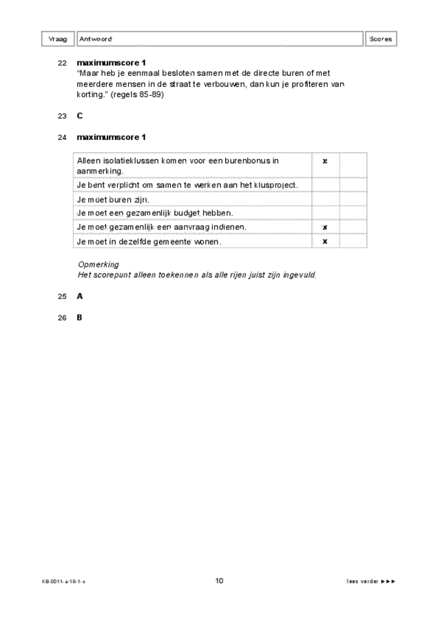 Correctievoorschrift examen VMBO KB Nederlands 2018, tijdvak 1. Pagina 10