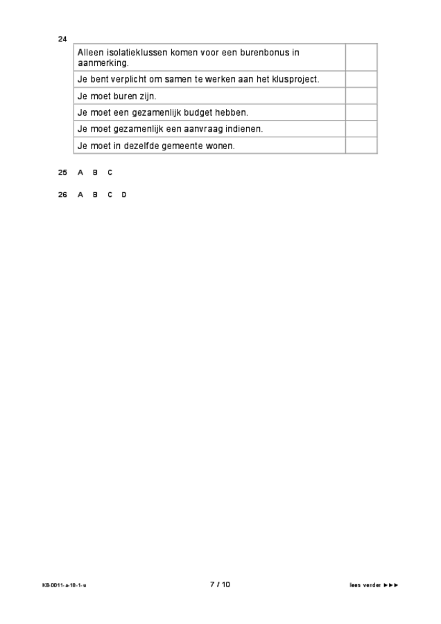 Uitwerkbijlage examen VMBO KB Nederlands 2018, tijdvak 1. Pagina 7