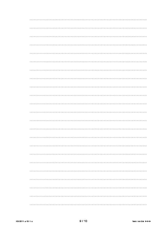 Uitwerkbijlage examen VMBO KB Nederlands 2018, tijdvak 1. Pagina 9