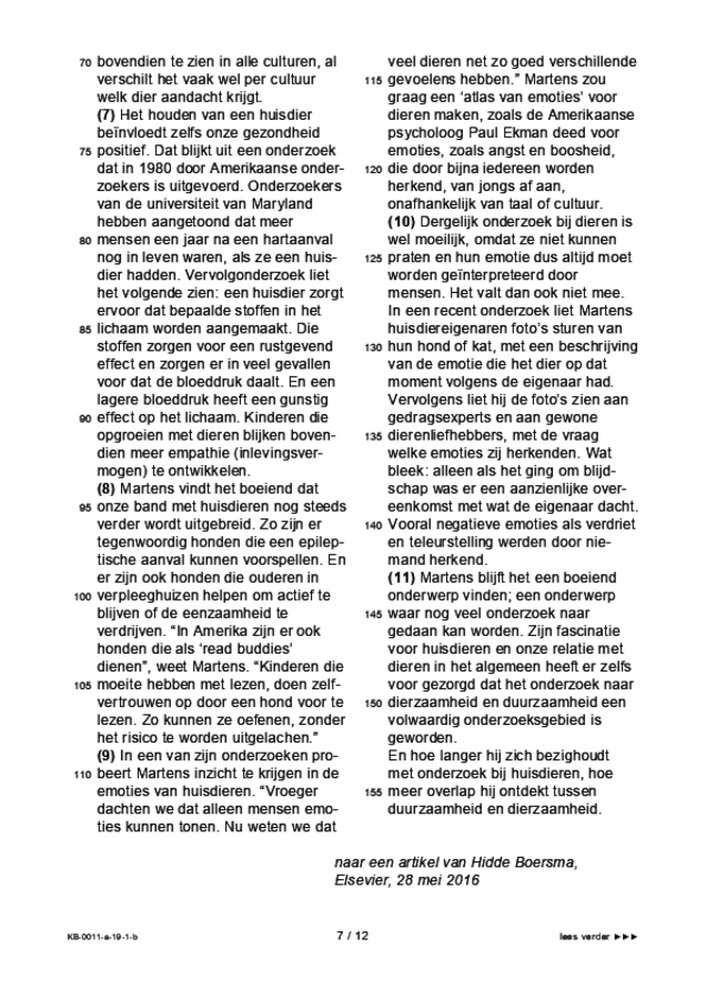 Bijlage examen VMBO KB Nederlands 2019, tijdvak 1. Pagina 7