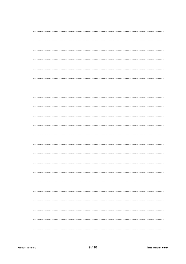 Uitwerkbijlage examen VMBO KB Nederlands 2019, tijdvak 1. Pagina 9
