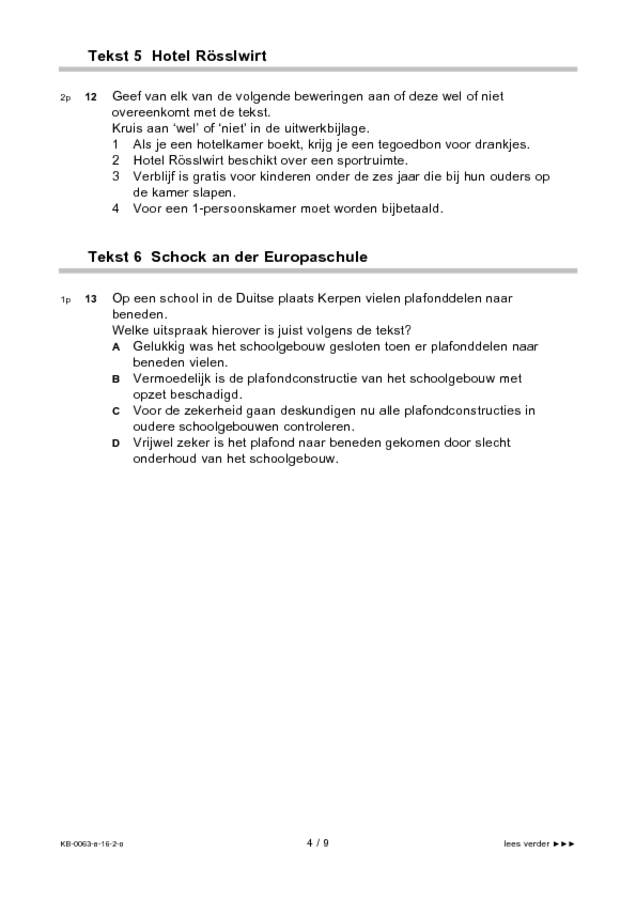 Opgaven examen VMBO KB Duits 2016, tijdvak 2. Pagina 4