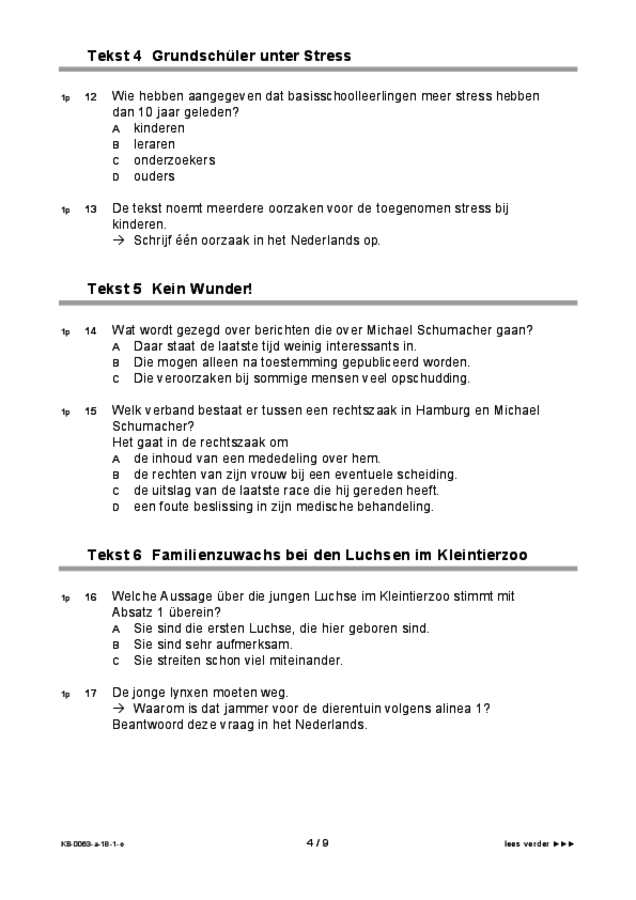 Opgaven examen VMBO KB Duits 2018, tijdvak 1. Pagina 4