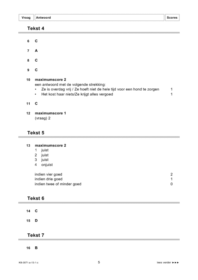 Correctievoorschrift examen VMBO KB Engels 2013, tijdvak 1. Pagina 5