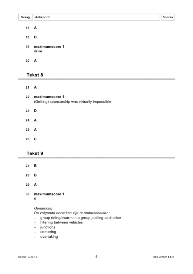 Correctievoorschrift examen VMBO KB Engels 2013, tijdvak 1. Pagina 6