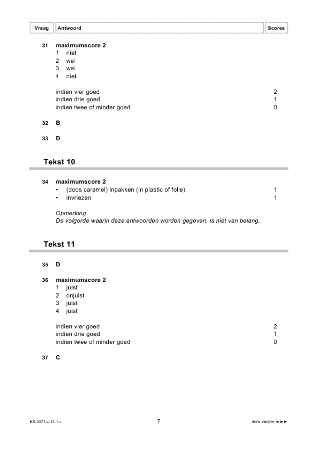 Correctievoorschrift examen VMBO KB Engels 2013, tijdvak 1. Pagina 7