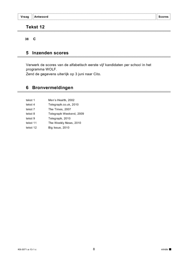 Correctievoorschrift examen VMBO KB Engels 2013, tijdvak 1. Pagina 8