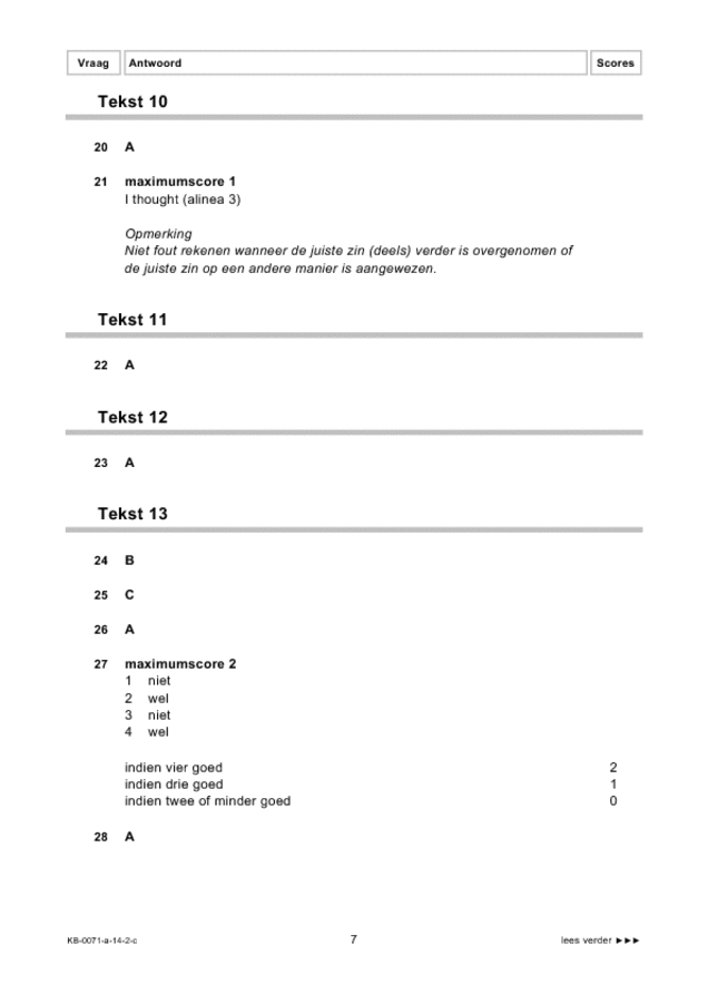 Engels Eindexamens VMBO KB (Correctievoorschrift) - Eindexamens.NU ...