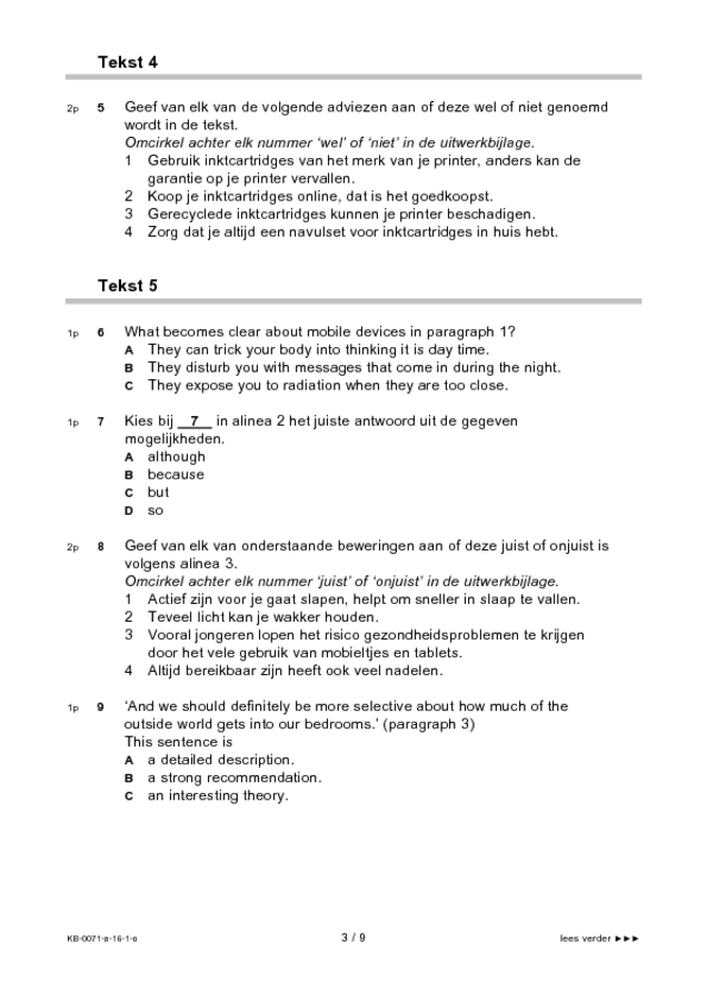Opgaven examen VMBO KB Engels 2016, tijdvak 1. Pagina 3
