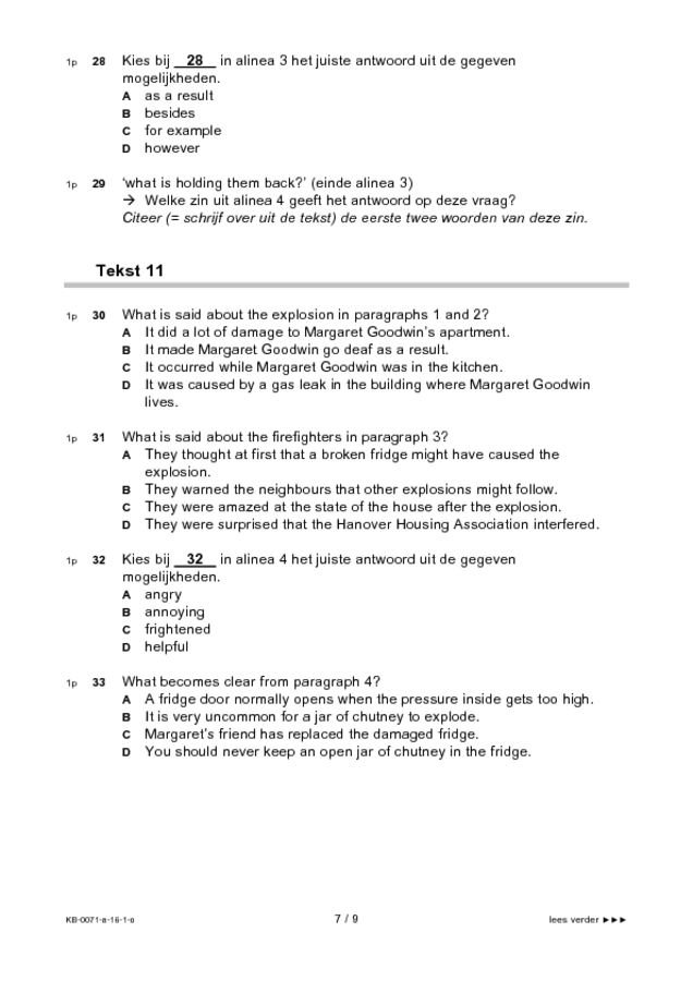 Opgaven examen VMBO KB Engels 2016, tijdvak 1. Pagina 7