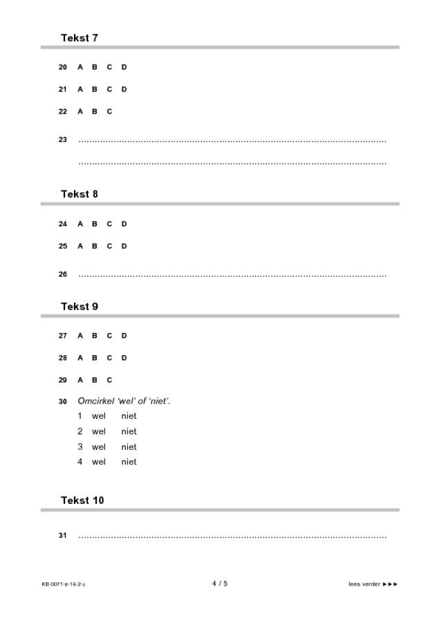 Uitwerkbijlage examen VMBO KB Engels 2016, tijdvak 2. Pagina 4